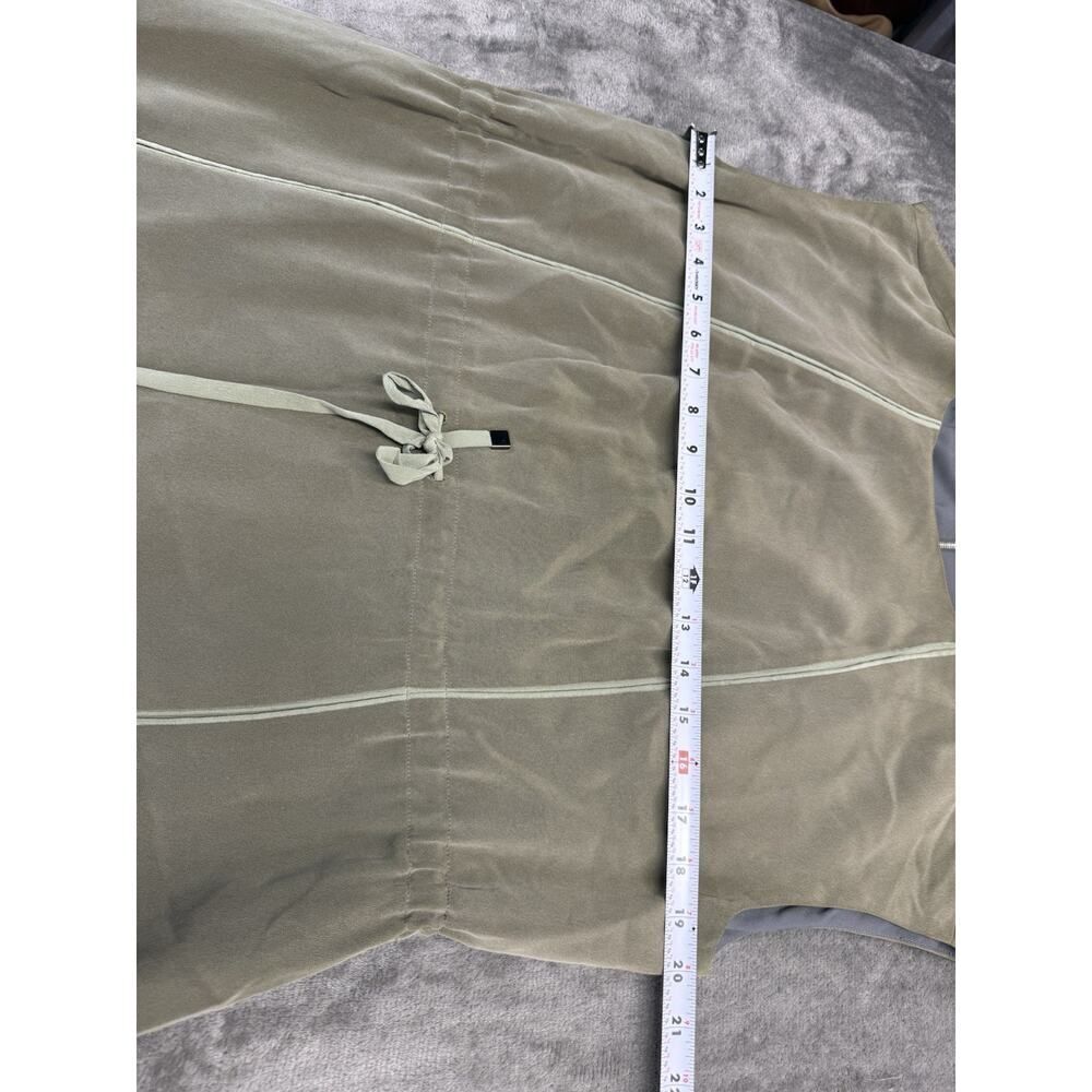 Lafayette 148 Silk Drawstring Waist Dress Petite XL Green Shift Minimalist - Picture 10 of 15